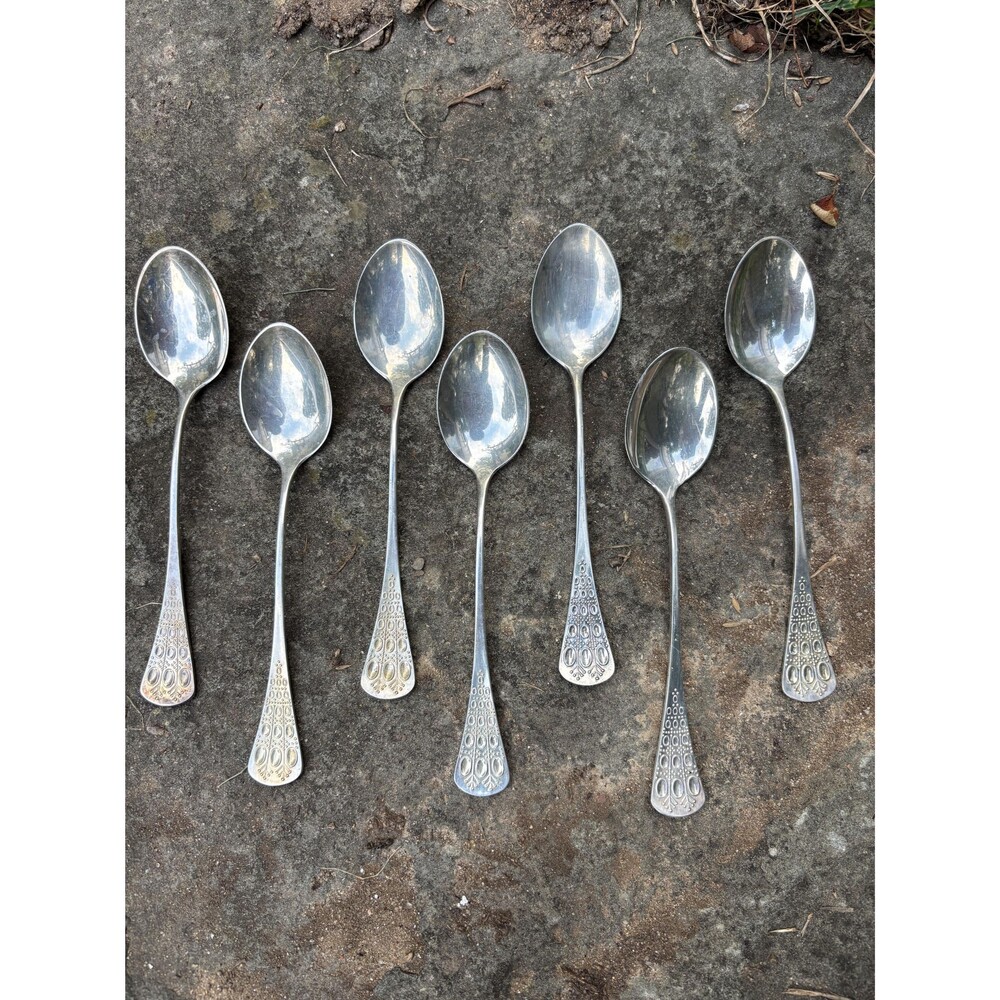 Set of 7 Sterling Silver Tea Spoons Rosenthal Romanze Bjorn Wiinblad MCM